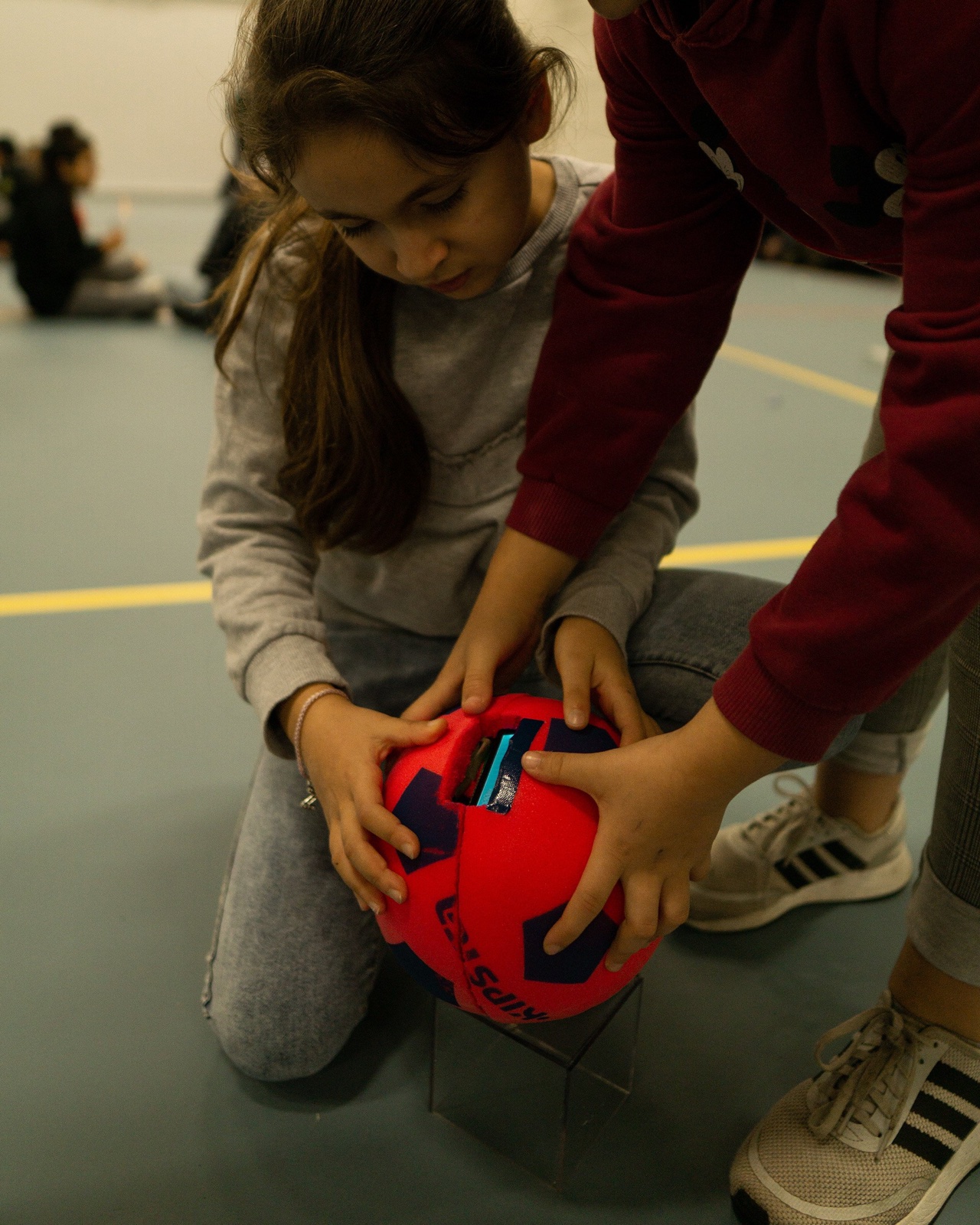 Tapping the ball to an RFID chip