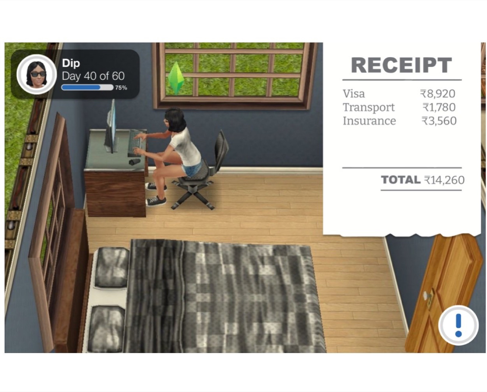 Interface mockup